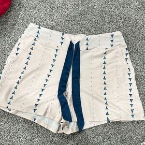 Soma Cream and Blue Pajama Shorts